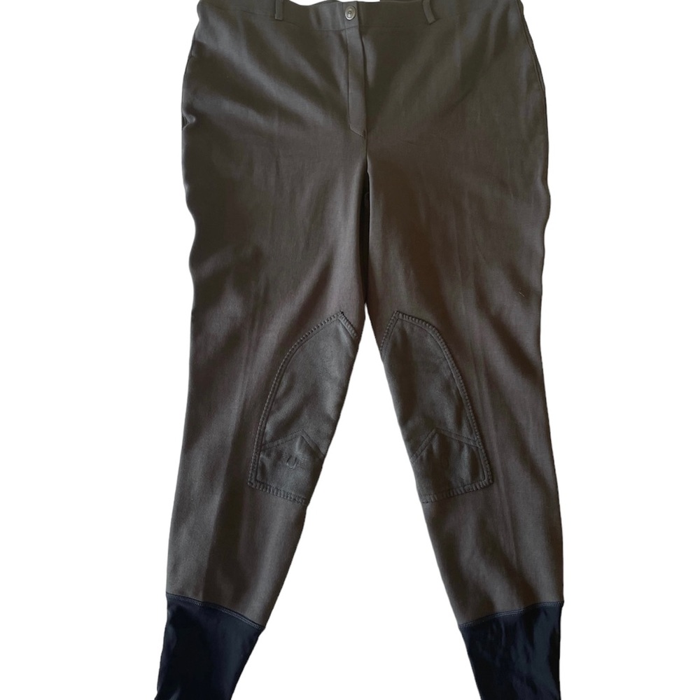 TuffRider Starter Breeches Women's 36 Gray Low-Rise Pull-On Knee Patches NWT
